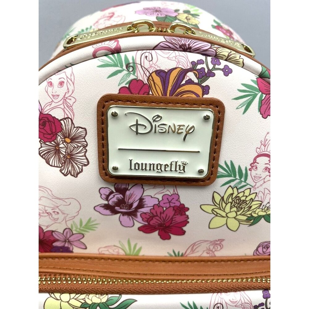 LOUNGEFLY DISNEY PRINCESS FLOWERS MINI BACKPACK - Picture 13 of 15